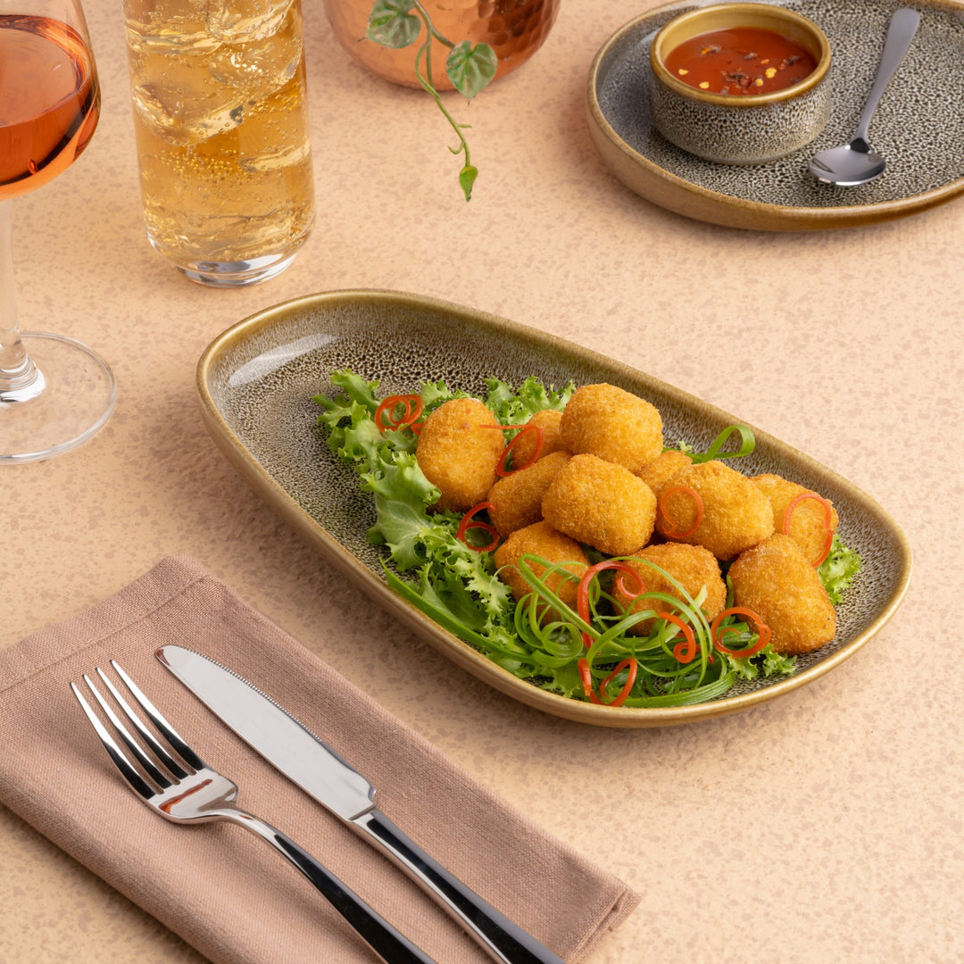 Porcelain Upala Plate | Platter | 10.7" x 6.1" | Set of 6