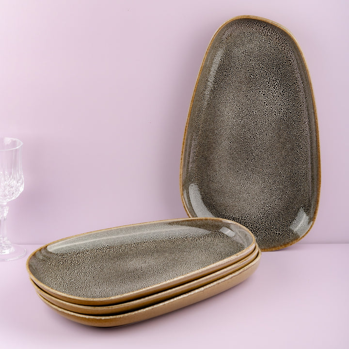 Porcelain Upala Plate | Platter | 10.7" x 6.1" | Set of 6