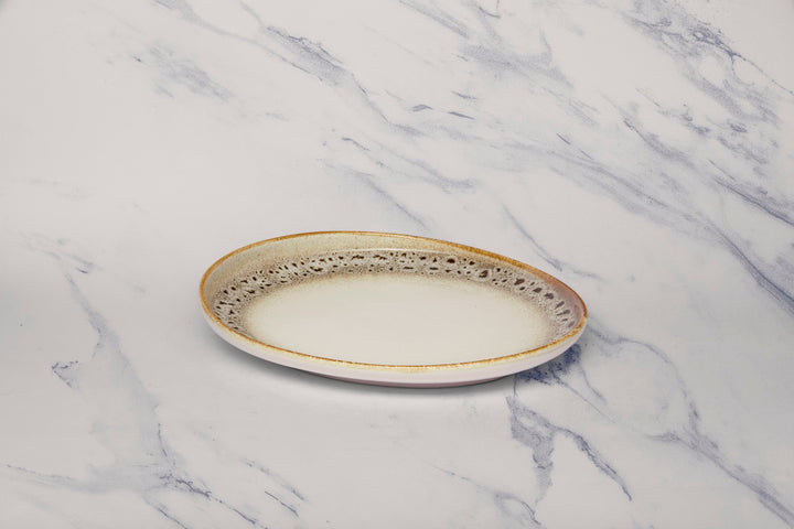 Porcelain Oval Plate | Elevated Oval Platter | Set of 6
