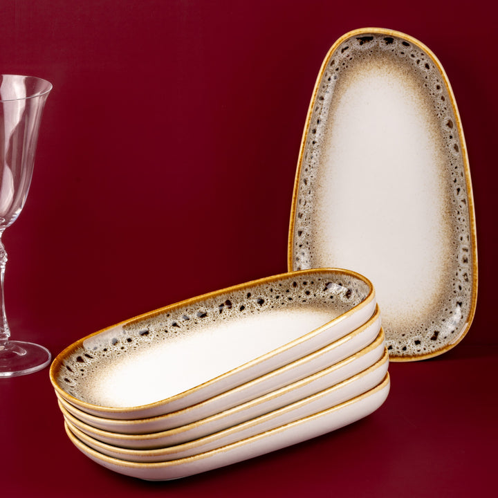 Porcelain Upala Plate, 10.7" x 6.1" | Set of 6