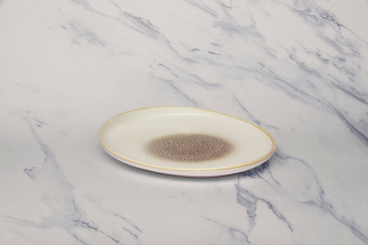 Porcelain Oval Plate | Elevated Oval Platter | Set of 6