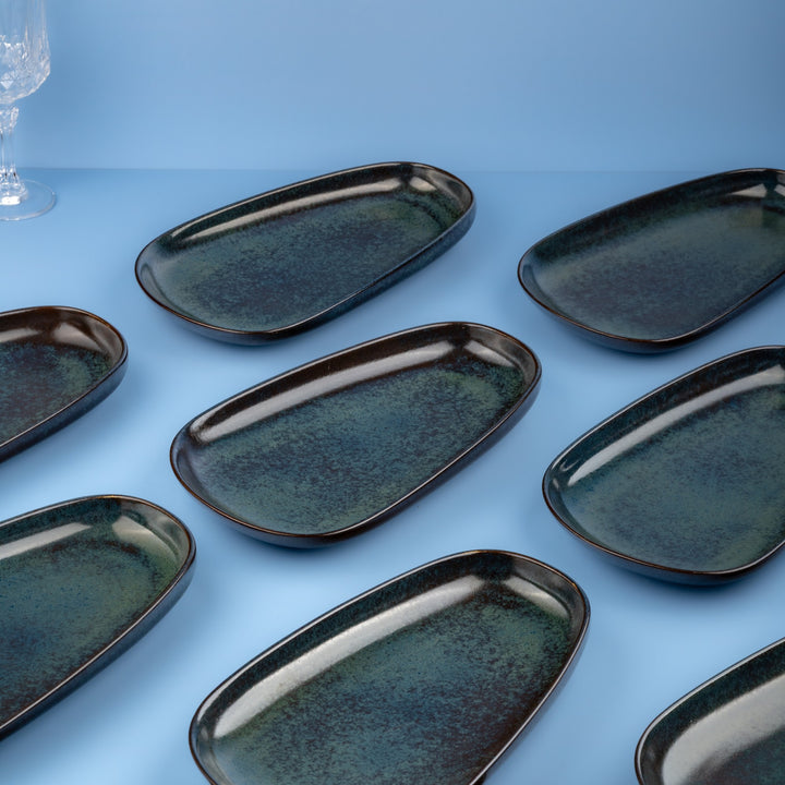 Porcelain Upala Plate, 10.7x6.1" | Set of 8