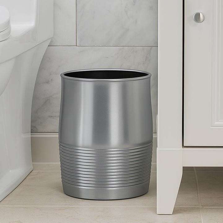 Stainless Steel Small Trash Can Wastebasket | Garbage Container Bin for Bathrooms, Powder Rooms, Kitchens, Home Offices