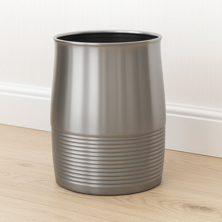 Stainless Steel Small Trash Can Wastebasket | Garbage Container Bin for Bathrooms, Powder Rooms, Kitchens, Home Offices