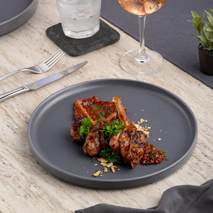Porcelain Plate | Short Rim Stackable Plate | Set of 4