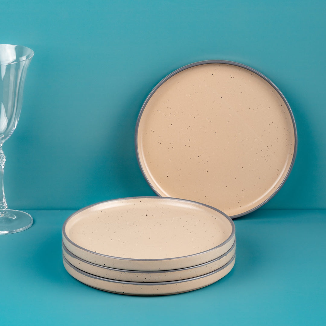 Porcelain Plate | Short Rim Stackable Plate | Set of 4