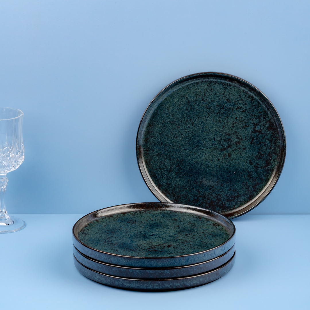 Porcelain Plate | Short Rim Stackable Plate | Set of 4