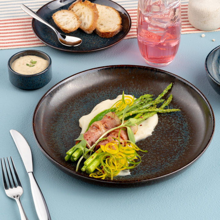 Porcelain Flat Plate | Reactive Equinox Dinner Plate, 12 Pcs