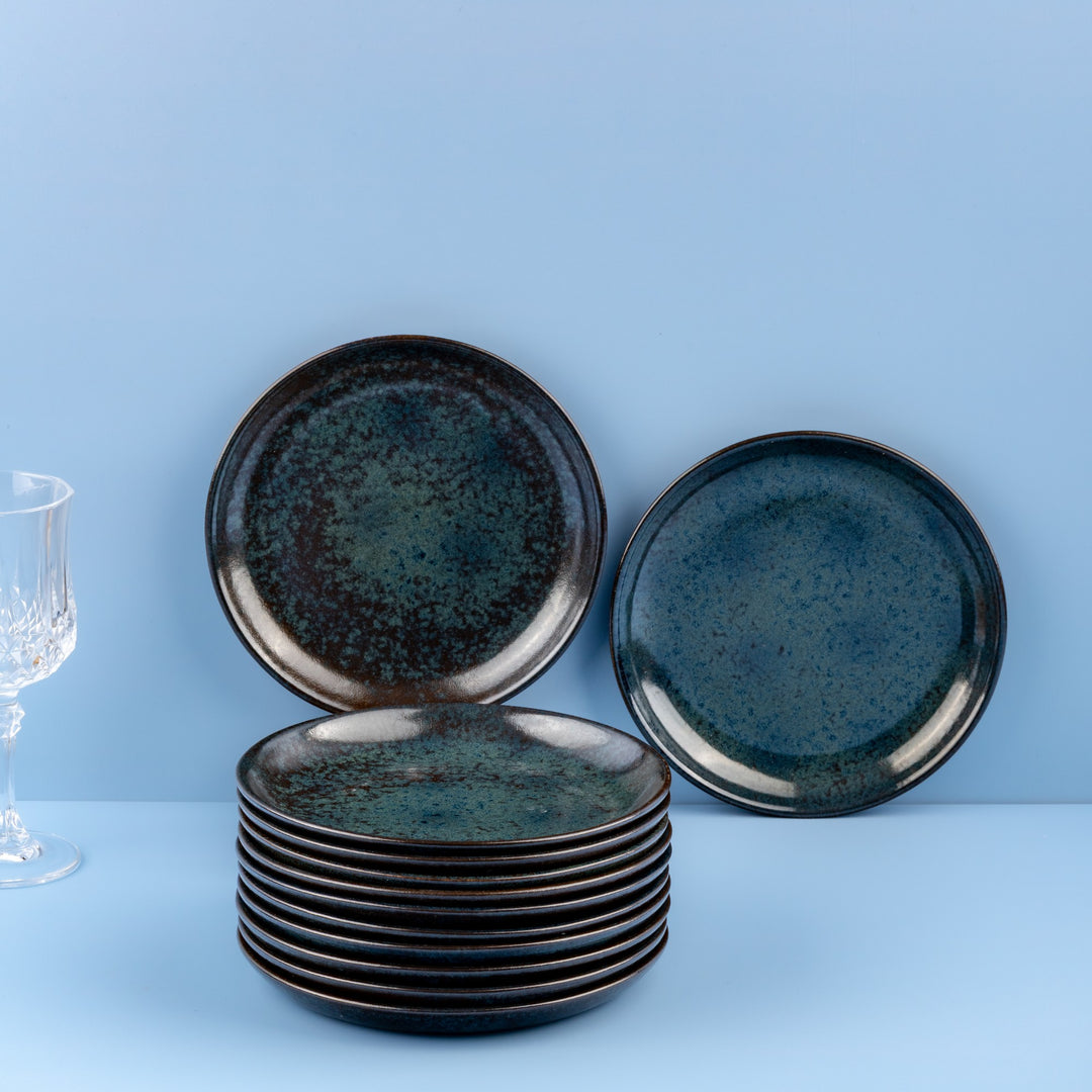 Porcelain Flat Plate | Reactive Equinox Dinner Plate, 12 Pcs