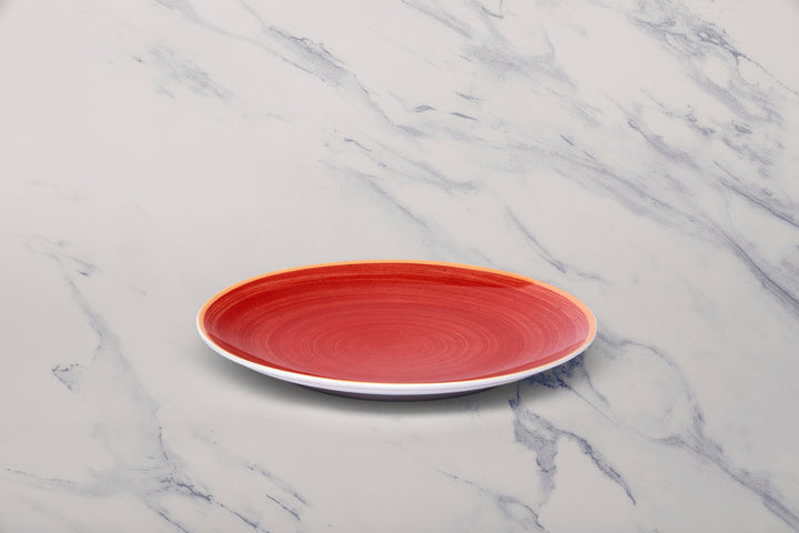 Porcelain Rimless Plate | Vital Coupe Round Plate, Set of 12