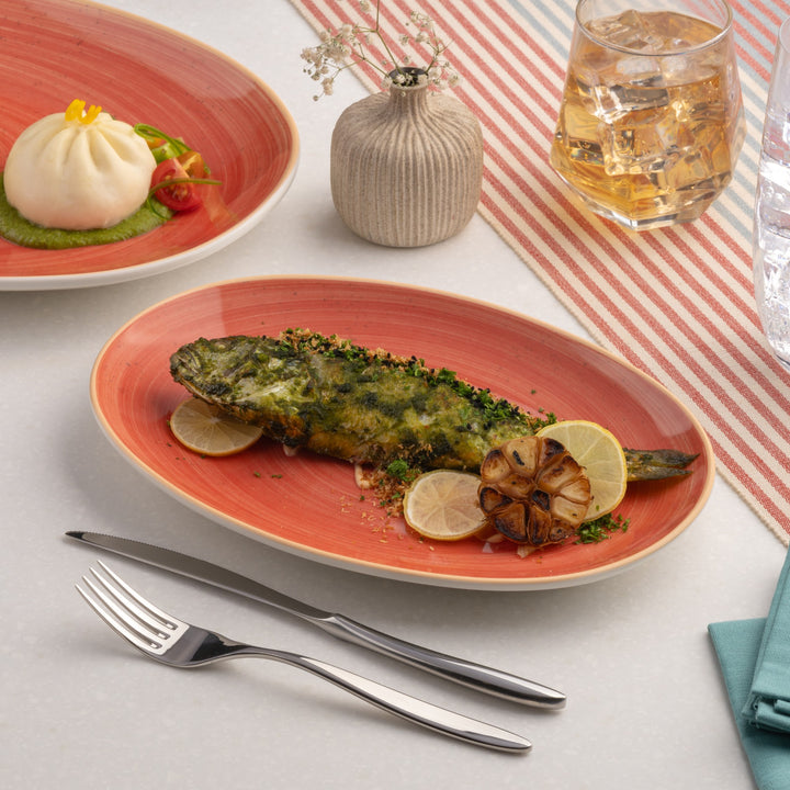 Porcelain Oval Plate | 10.2" Vital Coupe Plate | Set of 12