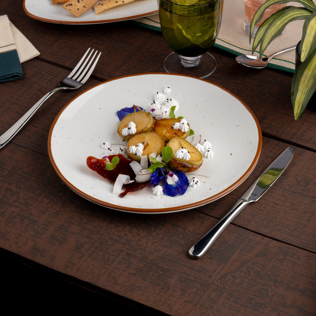 Porcelain Plate | Vital Coupe Round Rimless Plate, Set of 12