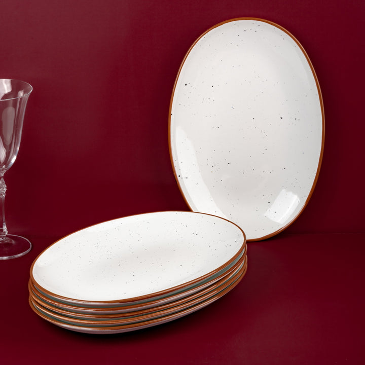 Porcelain Oval Plate | Vital Coupe Oval Platter, Pack of 6