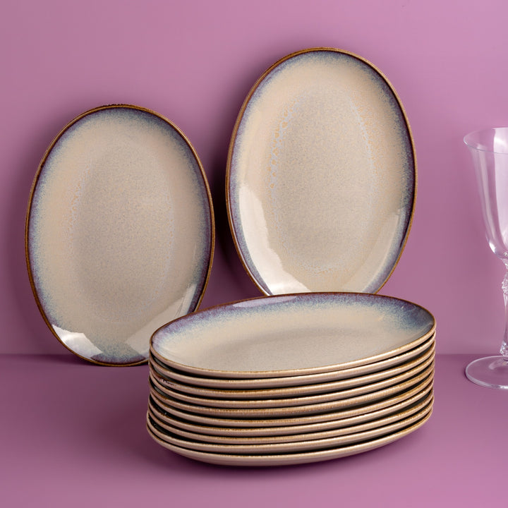 Porcelain Oval Plate | Vital Coupe Oval Platter, Set of 12