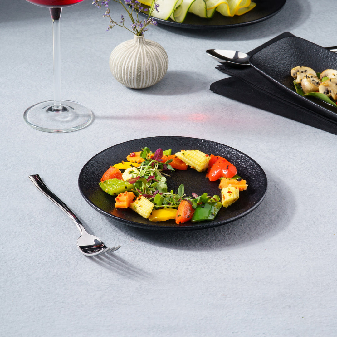 Porcelain Rimless Plate| Round Shape, Set of 12