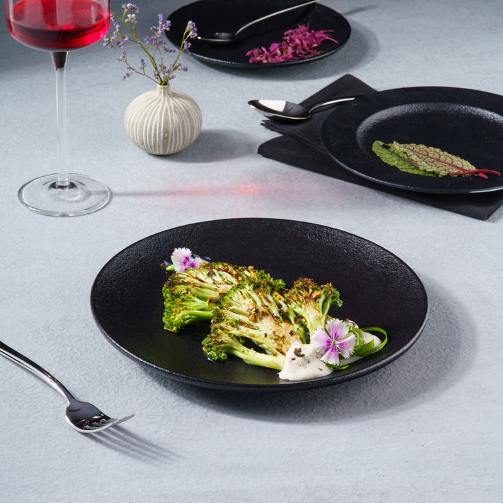 Porcelain  Round Rimless Plate, 9.44" | Set of 6