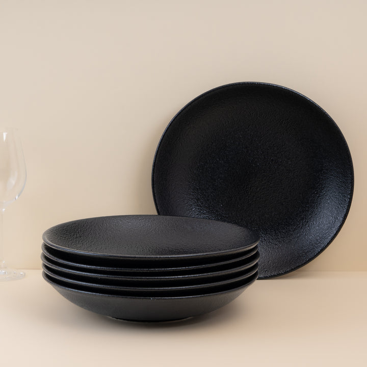 Round Wok Deep Plate | 11" | Porcelain, Pack  of 6