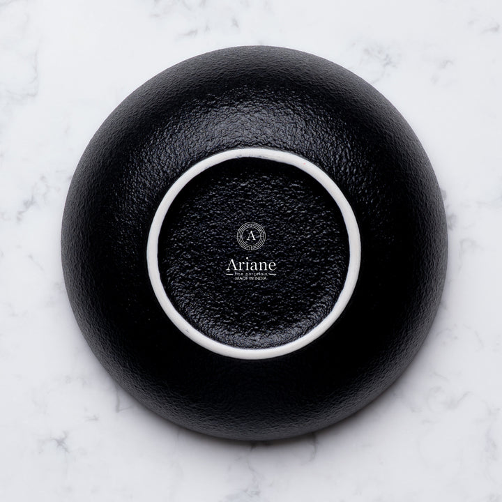 Porcelain Non Stackable Bowl | Black | Set of 8