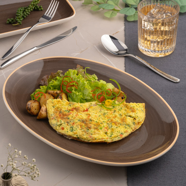 Porcelain Oval Plate | 10.2" Vital Coupe Plate | Set of 6