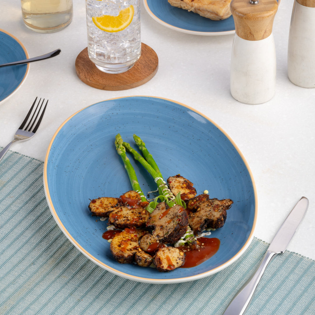 Porcelain Oval Plate | 10.2" Vital Coupe Plate | Set of 6