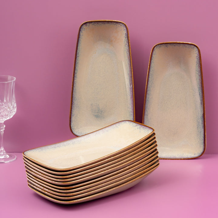 Porcelain Platter | Vital Rectangle Plate, Set of 12