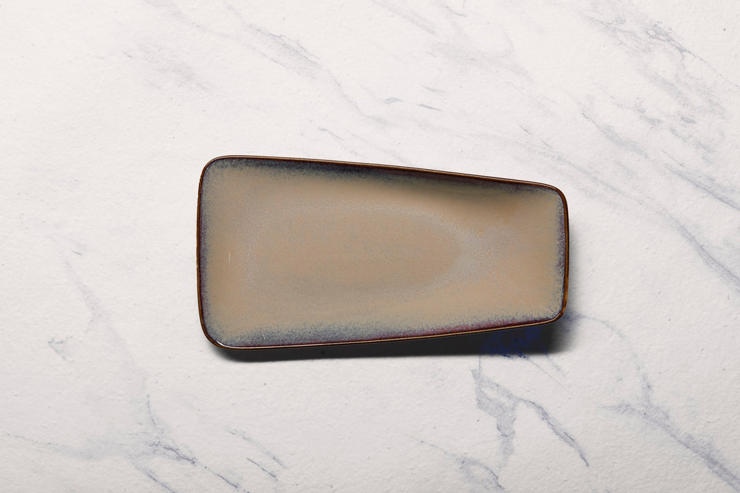 Porcelain Platter | Splash Beige Vital Rectangle Plate,6 Pcs