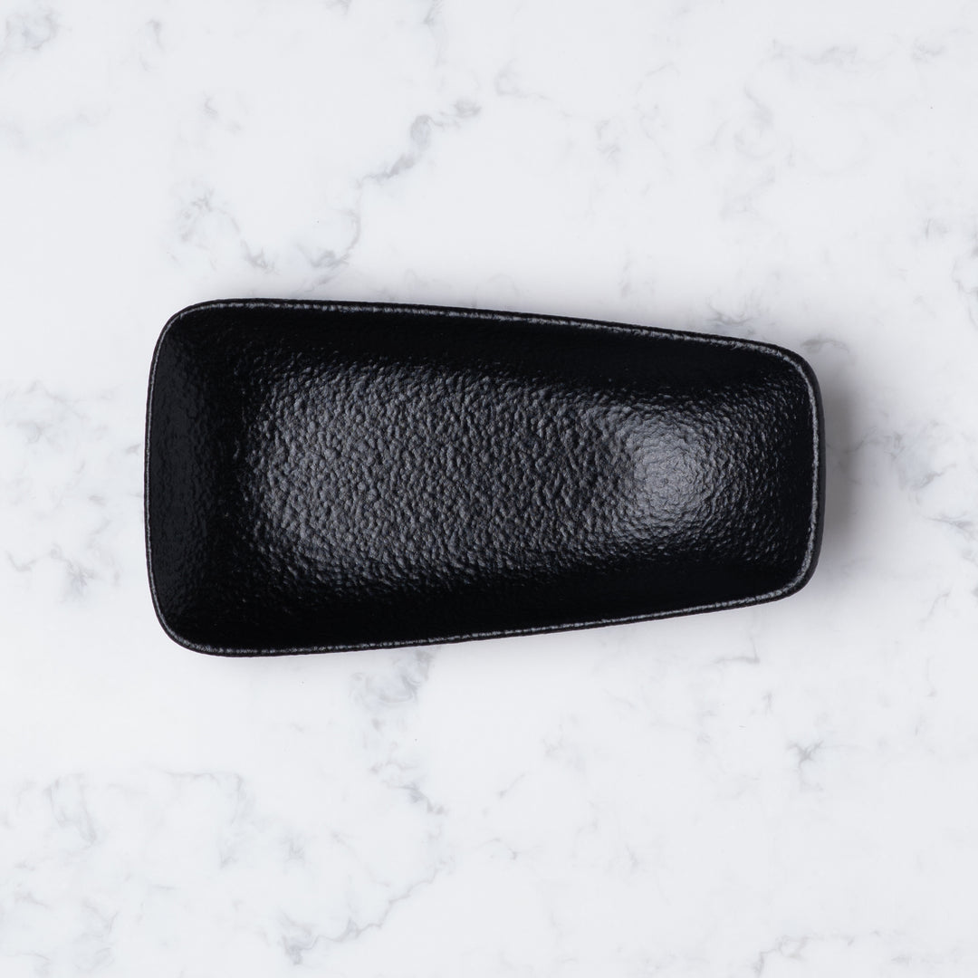 Porcelain Rectangle Plate | Black | Set of 12