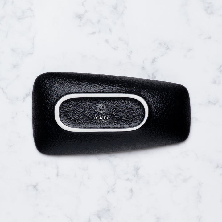 Porcelain Rectangle Plate | Black | Set of 12