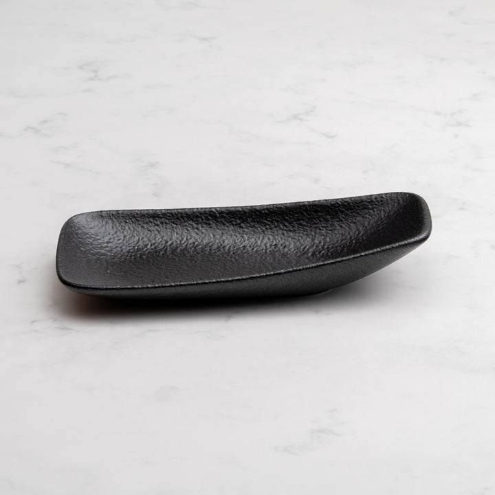 Porcelain Rectangle Plate | Black | Set of 12