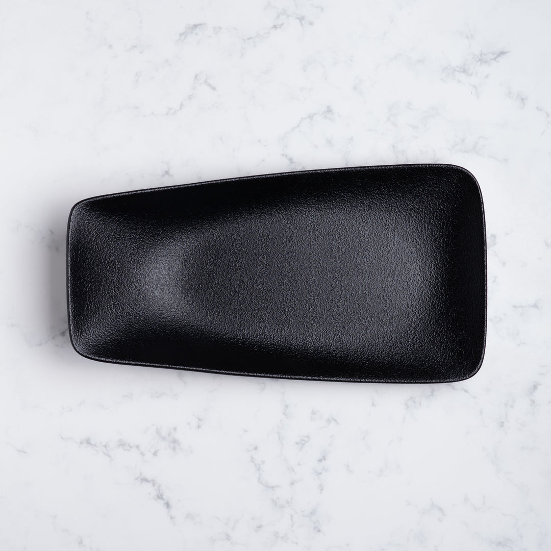 Rectangle Plate | Porcelain | Black, Set of 6