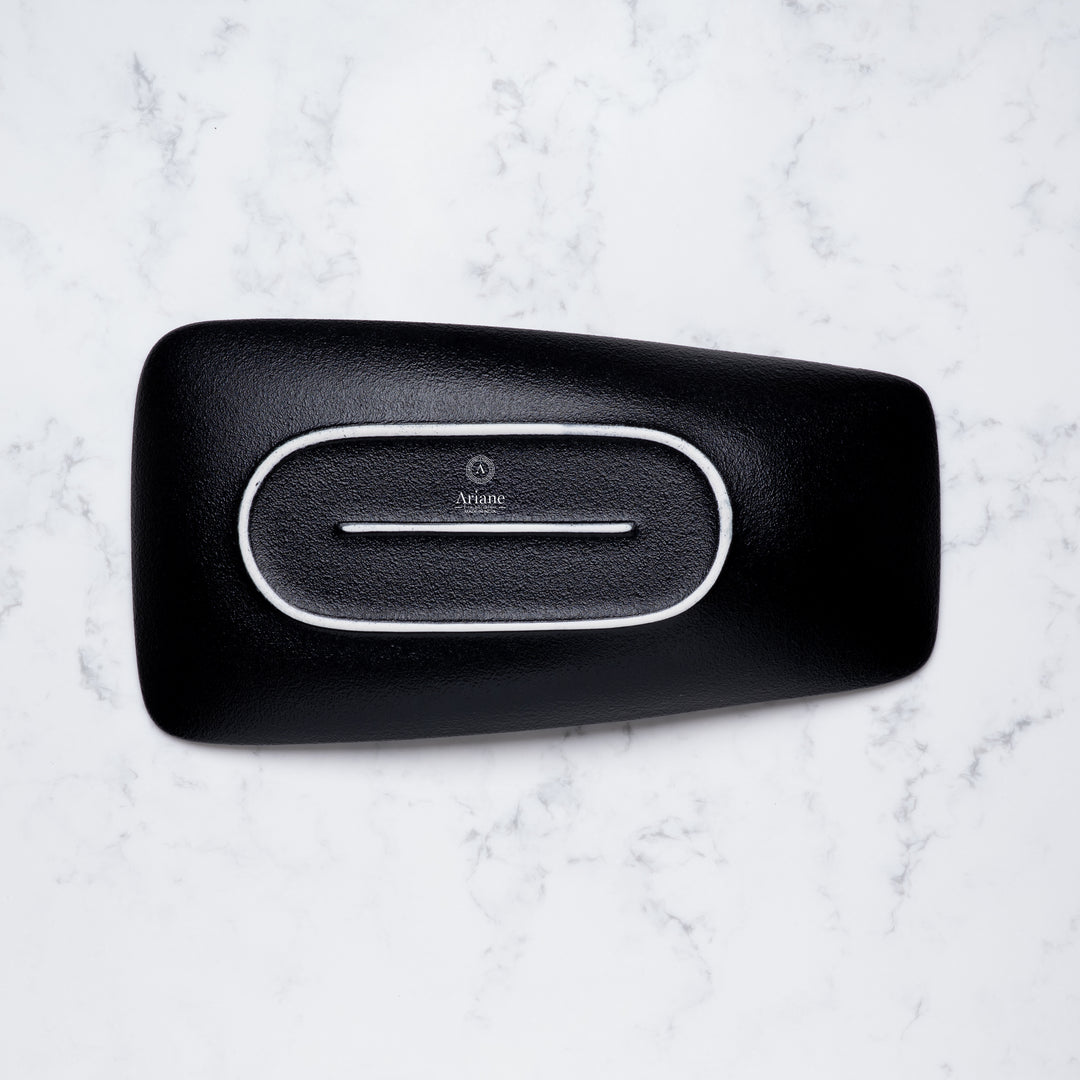 Rectangle Plate | Porcelain | Black, Set of 6