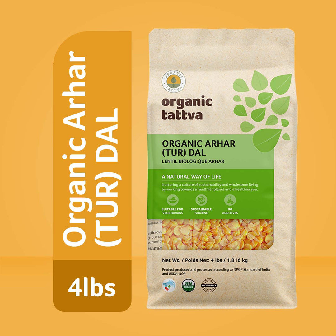 Organic Toor Dal 4 lbs Pack of 6