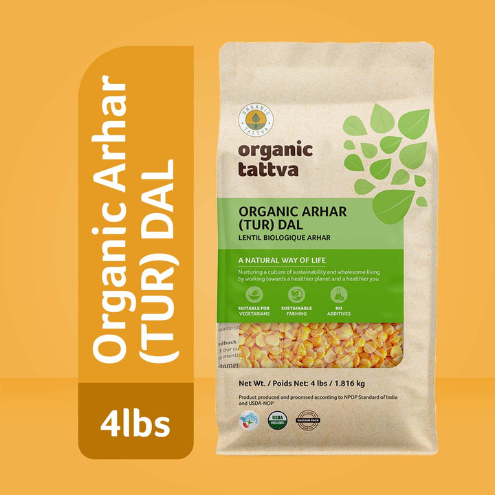 Organic Toor Dal 4 lbs Pack of 6