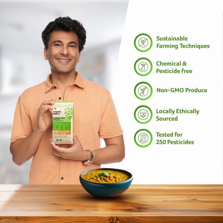 Organic Toor Dal 4 lbs Pack of 6