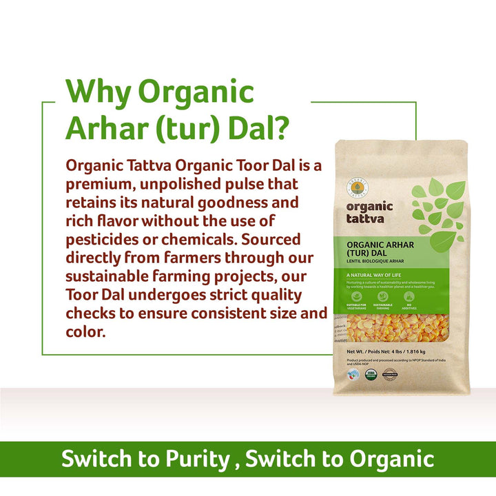 Organic Toor Dal 4 lbs Pack of 6