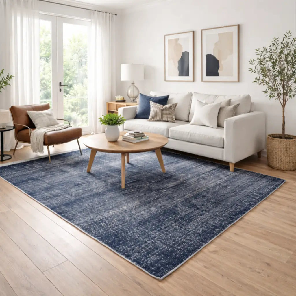 Area Rug | Charcoal Wool & Bamboo Silk Handloom Rug | 7mm