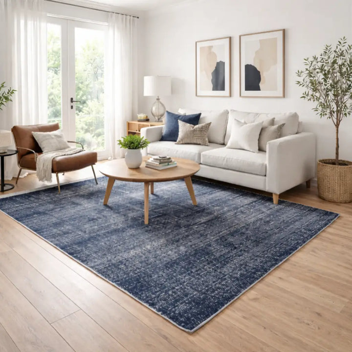 Area Rug | Charcoal Wool & Bamboo Silk Handloom Rug | 7mm
