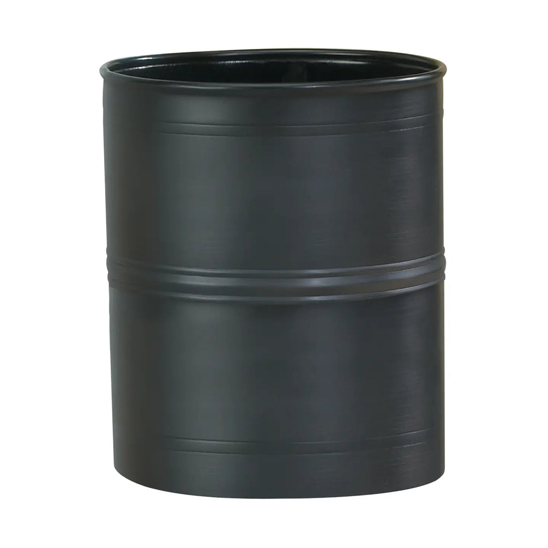 Metal Wastebasket, 7Qt, Black