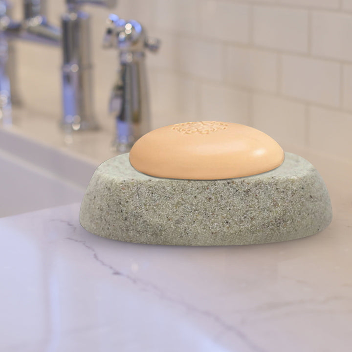 Resin Soap Saver Dish, Bar Holder Tray for Bathroom Counter, Shower, Kitchen Sponges, Scrubbers, 5" x 3.5" x 5", Resin