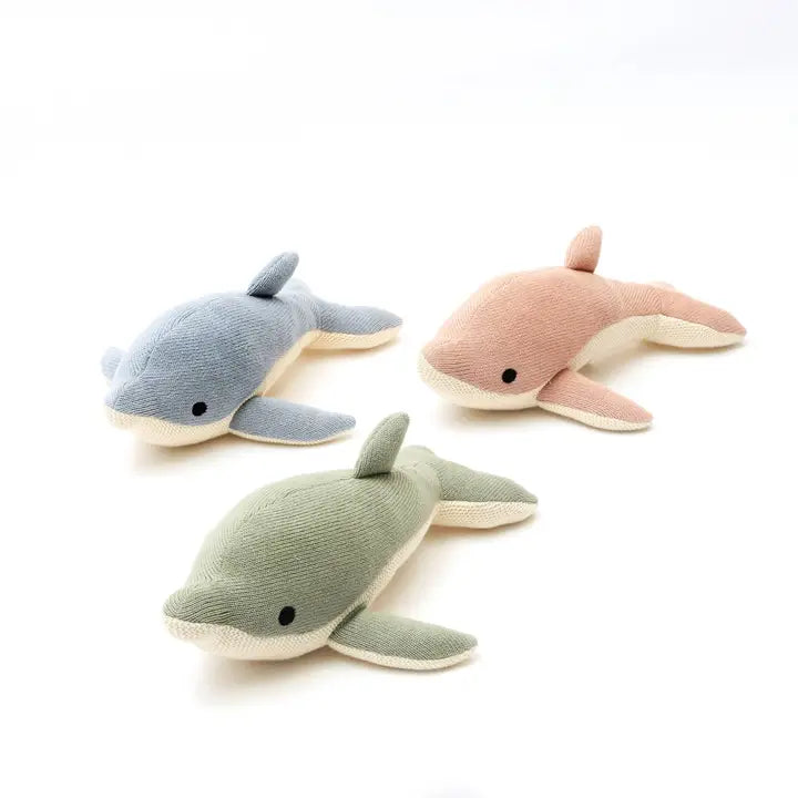 Handmade Cotton Knitted Dolphin Plush Toy for Babies & Kids