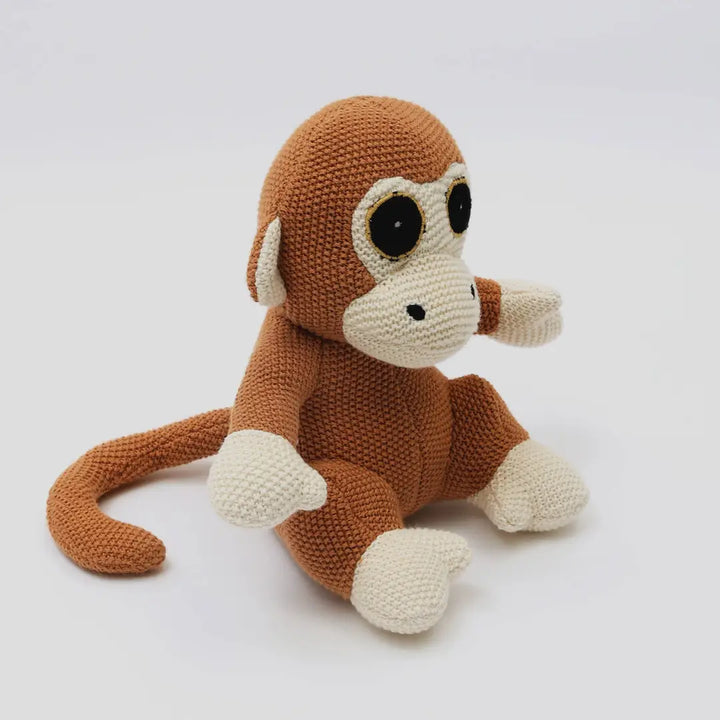 Handmade Cotton Knitted Soft Monkey Plush Toy | Fun & Cuddly | Stuffed  Animal Toy | Ideal for Kids & Decor