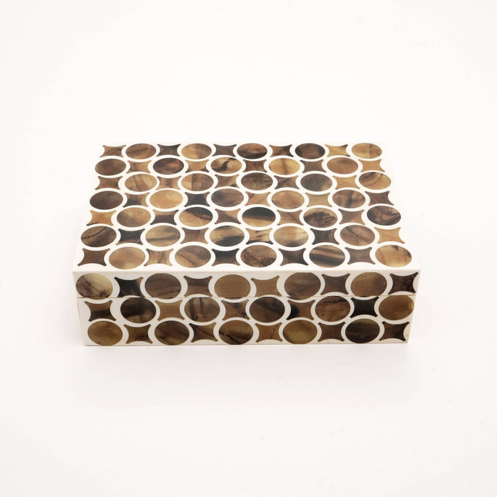 Wooden Ringlet Decorative Storage Box | Brown | 10x7x3"