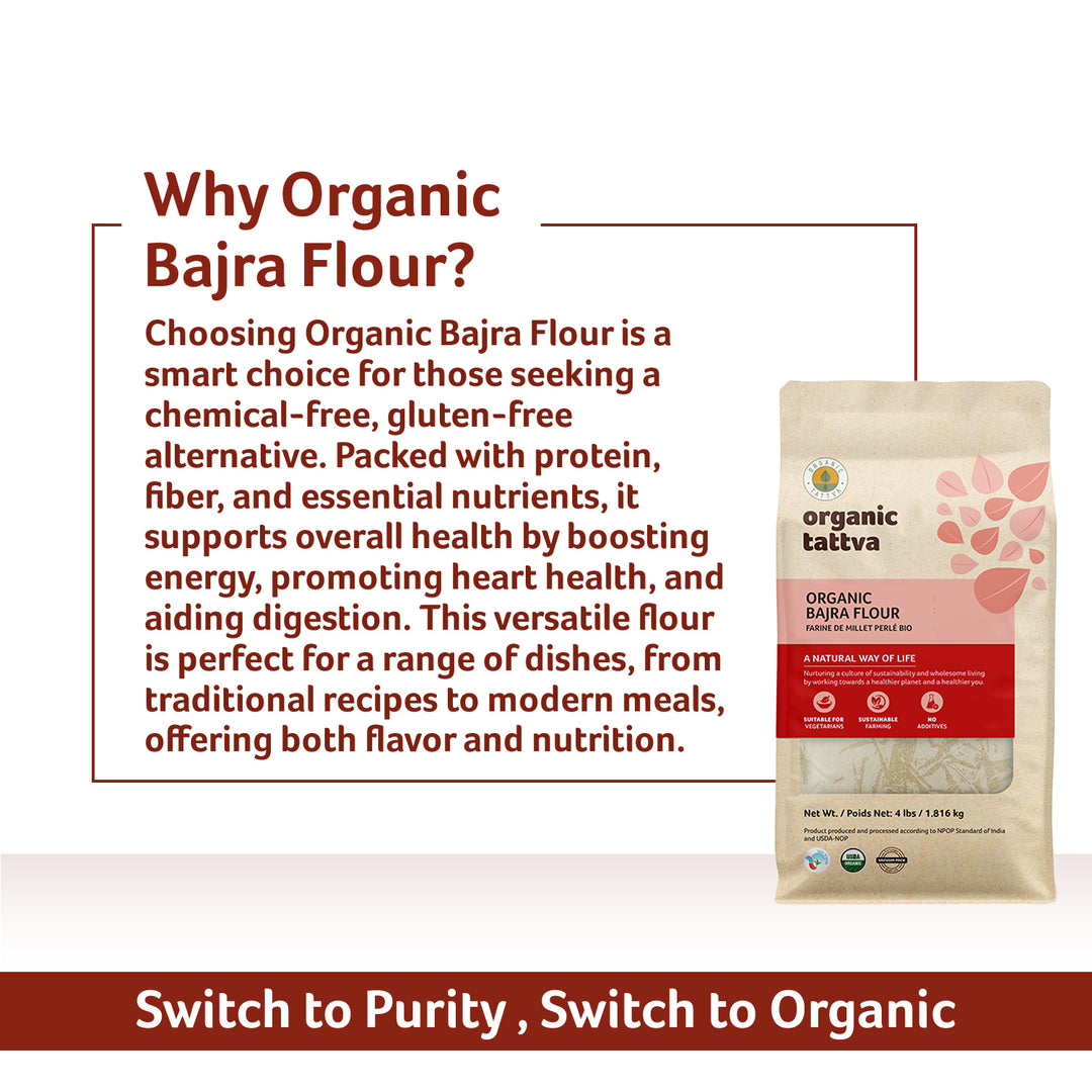 Organic Bajra Flour 4 lbs Pack of 10
