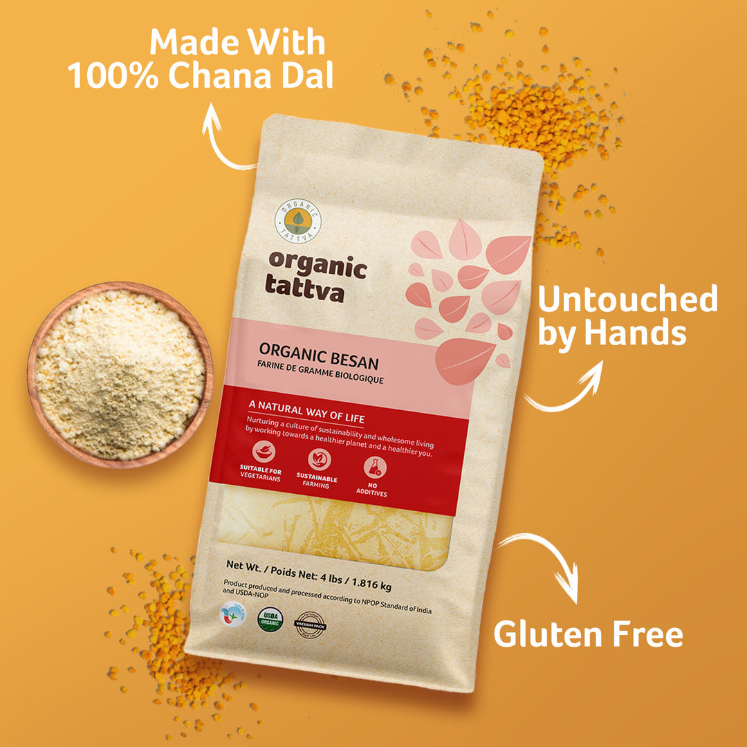 Organic Besan 3 lbs Pack of 6