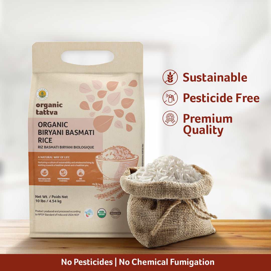 Organic Biryani Basmati Rice 10 lbs Pack of 4