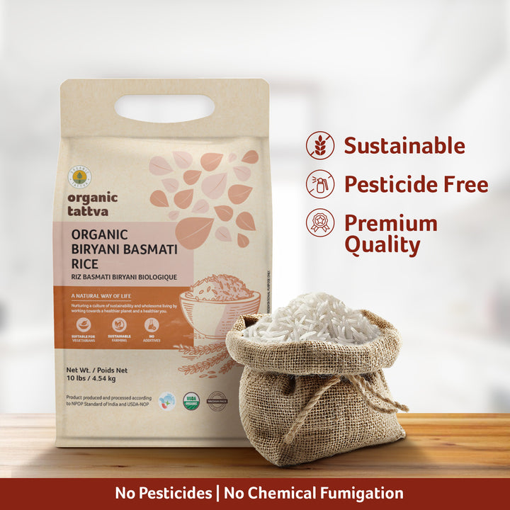 Organic Biryani Basmati Rice 10 lbs Pack of 4