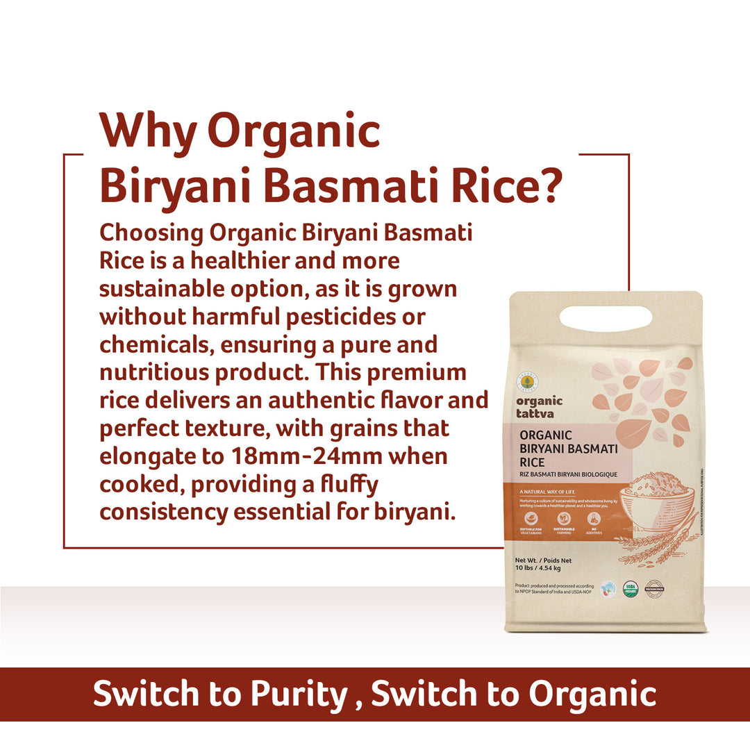 Organic Biryani Basmati Rice 10 lbs Pack of 4