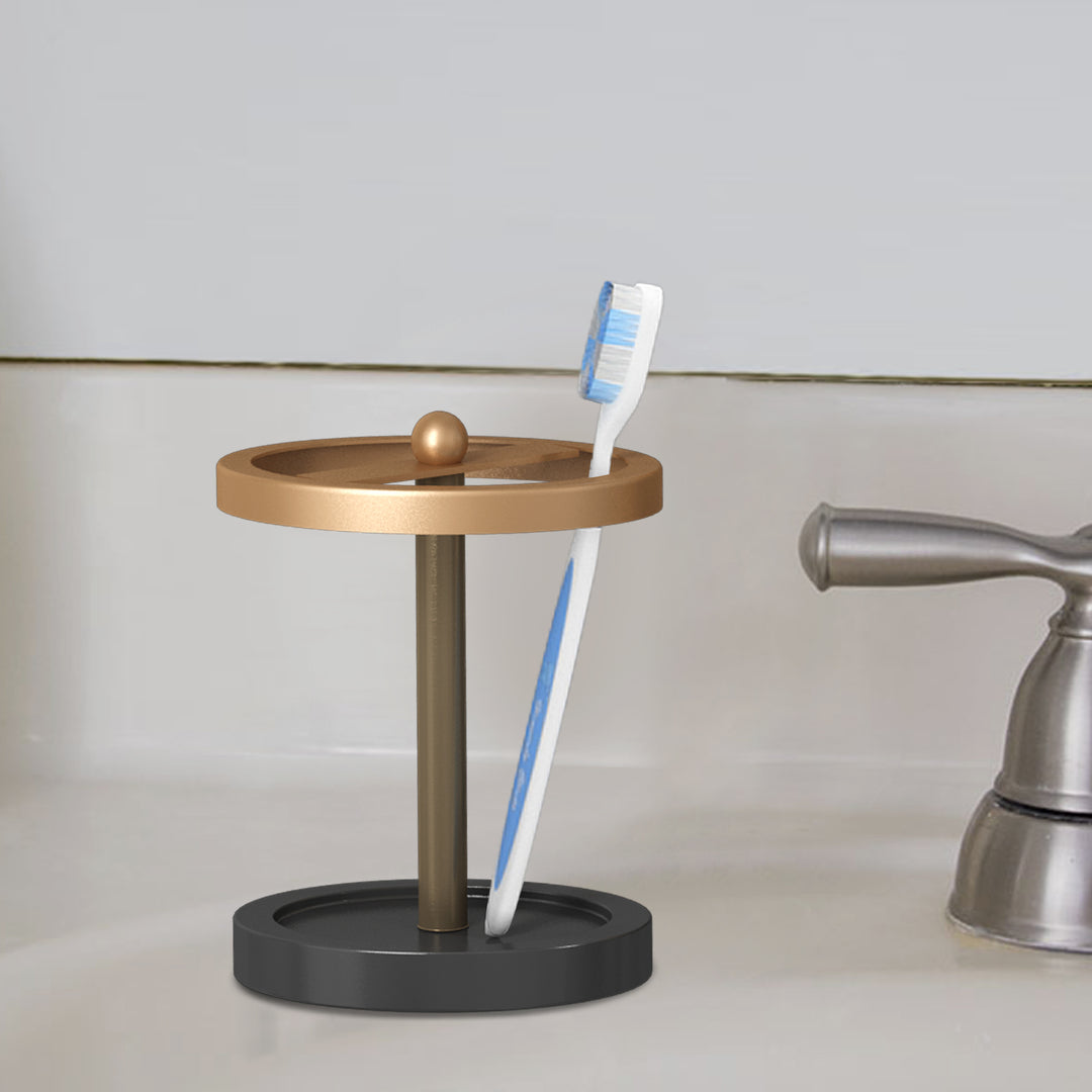 Toothbrush Holder Organizer Stand for Bathroom Vanity Countertops | 3 Tone Finish