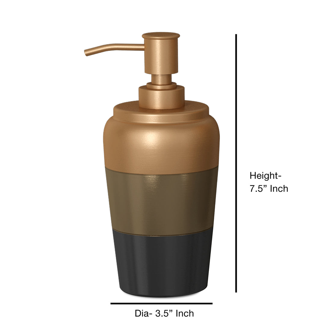 Liquid Soap & Lotion Dispenser Pump for Bathroom and Kitchen Countertops, Metal with 3 Tone Copper Finish