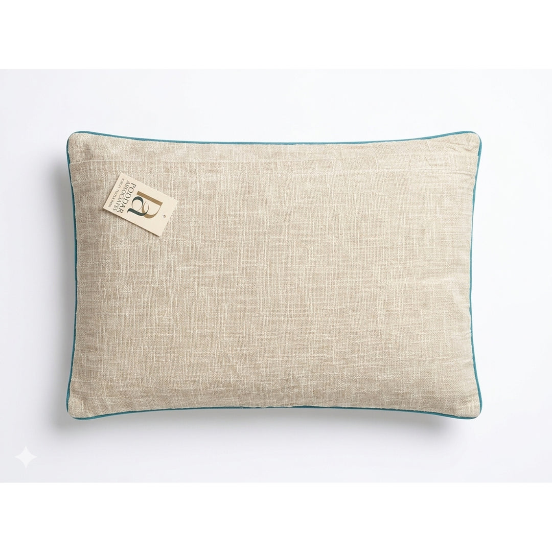Embroidered Peacock Decorative Pillow with Filler, 16x24x6"